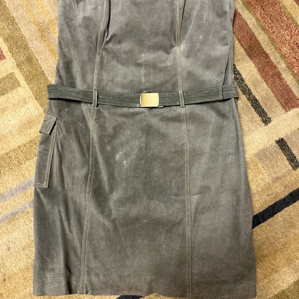 Wilson’s genuine suede strapless dress
